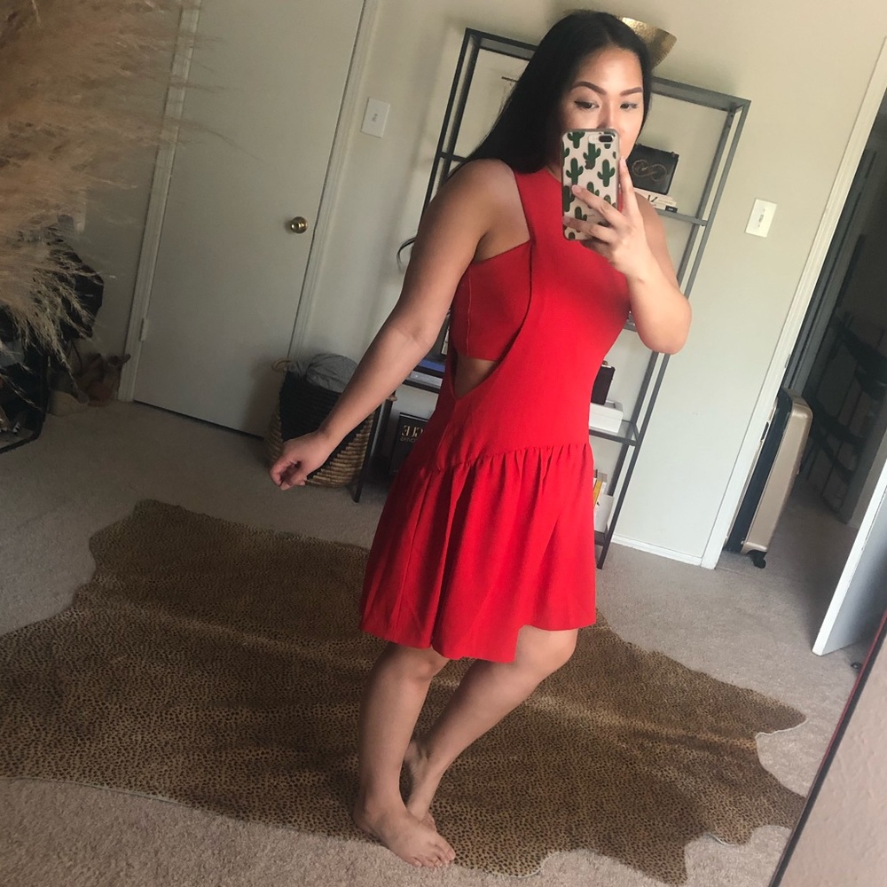 Endless Rose Red side cut dress